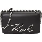 Karl Lagerfeld K/Signature kleine Umhängetasche Schwarz/Nickel