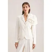 Seidensticker Jackenblazer , Damen, Gr. 34, weiß (sanftes weiß), 99% Viskose, 1% Elasthan, unifarben, Blazer Jackenblazer