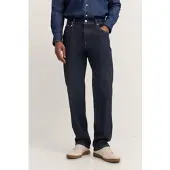 Bugatti 5-Pocket-Jeans "Loose Fit", Herren, Gr. 33, Länge 32, blau (390, marine), 96% Baumwolle, 3% Polyester, 1% Elasthan, Jeans 5-Pocket-Jeans, aus Luxury Raw Denim mit Stretch