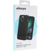 Alkaya . LUCID MagSafe kompatible Lederschutzhülle für iPhone 14 Plus, Schwarz