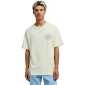 Quiksilver T-Shirt "Curve Palm", Herren, Gr. L, beige (bone weiß), Obermaterial: 80% Baumwolle, 20% Hanf., Shirts T-Shirt
