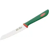 Sanelli Tomatenmesser, Klingenlänge 11,5 cm, Küchenmesser mit Wellenschliff, Farbe: grün