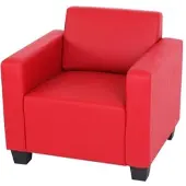 Mendler Sessel Loungesessel Lyon, Kunstleder rot