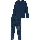 Schiesser Schlafanzug "Pyjama Casual Essentials", Herren, Gr. XXL, blau (dunkelblau), Obermaterial: 100% Baumwolle CO., Homewear-Sets Schlafanzug