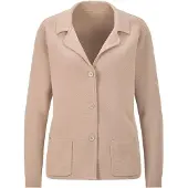Goldner Milano-Ripp-Blazer mit Reverskragen in beige | Gr.: 54