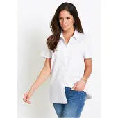Bonprix Kurzarmbluse Regular Fit, eleganter Stil, Hemdblusenkragen