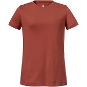Schöffel Funktionsshirt SCHÖFFEL "T Shirt Buchberg L", Damen, Gr. 42, rot (5590, rot), Oberstoff: 60% Baumwolle, 40% Polyester, Rundhals, Shirts Funktionsshirt
