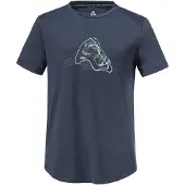 Schöffel Funktionsshirt SCHÖFFEL "T Shirt Haberspitz L", Damen, Gr. 42, 0088, blau, Oberstoff: 77% Polyester, 18% Lyocell, 5% Elasthan, Rundhals, Shirts Funktionsshirt