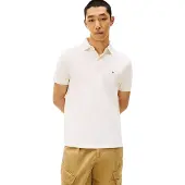 Tommy Hilfiger Herren Poloshirt Kurzarm Core 1985 Regular Fit, Elfenbein (Ivory