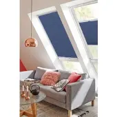 Sunlines Dachfensterplissee "StartUp Style Honeycomb VD", blau (blau, weiß), B:49,3cm H:79,5cm, Obermaterial: 100% Polyester, Plissees, Dachfensterplissee, mit Führungsschienen