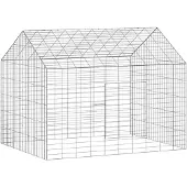 vidaXL Hasenkäfig Silber 100 x 78 x 78 cm Verzinkter Stahl