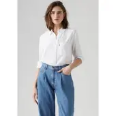 Levi's Hemdbluse , Damen, Gr. M (38), weiß (hellweiß), Web, Obermaterial: 100% Viskose, unifarben, regular fit normal, Manschette, Blusen Hemdbluse, mit Brusttasche