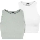 Urban Classics Tanktop "Damen Ladies Cropped Rib Top 2-Pack" 1 Stk.