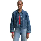 Tom Tailor Jeansjacke ohne Kapuze mit All-Over-Herz-Print