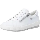 Remonte Damen Sneaker aus Leder in Sommerfarben mit Reißverschluss D0700, Größe:39 EU, Farbe:Weiß