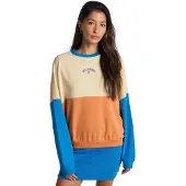 Billabong Sweatshirt "Jump Around Block", Damen, Gr. L, bunt (tangerine), Obermaterial: 55% Baumwolle, 25% Baumwolle, 20% Polyester., Sweatshirts Sweatshirt