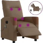 Syfax Massagesessel Elektrisch Braun Stoff