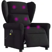 Syfax Massagesessel Elektrisch Schwarz Stoff