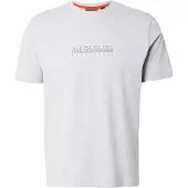 Napapijri T-Shirt Herren Box Logo 1 Light Grey Melange-L