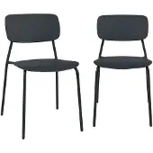 Sweeek - 2er-Set stapelbare Gartenstühle aus Stahl und Kunststoff - Anthrazit