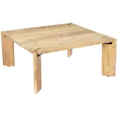 Sweeek - Exotischer quadratischer Couchtisch aus Massivholz - Natur