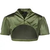 MADELEINE Cape "Bolerojacke Bolerojacke mit Stehkragen", Damen, Gr. 38, grün (khaki), Obermaterial: 95% Polyester PES. 5% Elasthan EL., Modern, Jacken Cape