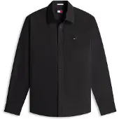 Tommy Hilfiger Langarmhemd TOMMY JEANS "TJM POPLIN", Herren, Gr. L (52), N-Gr, schwarz, Web, Obermaterial: 100% Baumwolle, regular fit, 1-Knopf-Manschette, Hemden Langarmhemd, Regular fit, Kentkragen