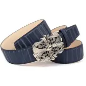 Anthoni Crown Ledergürtel , Damen, Gr. 85, blau (dunkelblau), Rindsleder, Gürtel Ledergürtel