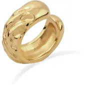 Elli Ohrklemme "Ohrringe Earcuff Single Strukturiert 925 Sterling Silber" Gr. 16, gold, Ohrringe, Damen, 16, Silber 925 (Sterlingsilber), Ohrklemme