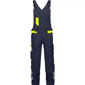 Dassy Stretch-Arbeitslatzhose mit Kniepolstertaschen Ulsan - nachtblau/neongelb - 50+5cm