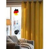 Wirth Vorhang "Trondheim B" Gr. 8, gelb, B:172cm H:160cm, Chenille, Polyacryl, Gardinen, Vorhang