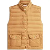 Tommy Hilfiger Steppweste "FEMININE LW DOWN VEST", Damen, Gr. L (42/44), braun (hickory), Web, Obermaterial: 100% Nylon, unifarben, regular fit normal, Westen Steppweste, mit aufgesetzten Taschen