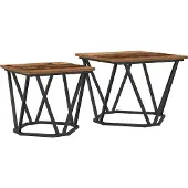 vidaXL Beistelltisch-Set 2 stk. Altholz 50 x 50 x 40 cm