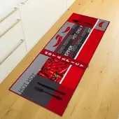 Andiamo Küchenläufer "Hot Pepper" Gr. 12, rot, B:67cm H:5mm L:200cm, Kunstfaser, Teppiche, Küchenläufer, Motiv Peperoni/Chili, Küche, waschbar, Kundenliebling, Topseller