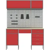 vidaXL Werkbank mit Schubladen 8 pcs Schwarz Ingenieure Holz und Stahl