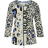 MADELEINE "Shirtjacke Sportiver Halbarm Shirtblazer mit Print" Rippenqualität