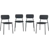 Sweeek - 4er-Set stapelbare Gartenstühle aus Stahl und Kunststoff - Anthrazit