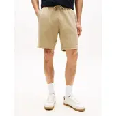 Tommy Hilfiger Sweatshorts "TOMMY LOGO", Herren, Gr. M, N-Gr, beige (keystone), Web, Obermaterial: 100% Baumwolle, unifarben, regular fit kurz, Hosen Sweatshorts, Regular fit mit elastischem Bund