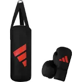 Adidas Boxsack PERFORMANCE "Junior Box-Pack", schwarz (schwarz, rot), Boxsäcke, B/H/L: 19cm x 43cm x 19cm, Boxsack, B:19cm H:43cm L:19cm Ø:19cm