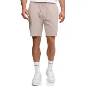 Indicode Shorts "INCowell Shorts Plain", Herren, Gr. S, N-Gr, simply taupe, Web, Obermaterial: 62% Polyester, 33% Viskose, 5% Elasthan, unifarben, regular fit kniefrei, Hosen Shorts