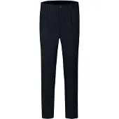 Bugatti Bundfaltenhose , Herren, Gr. 35, Länge 32, blau (390, marine), 67% Polyester, 29% Viskose, 4% Elasthan, unifarben, loose fit, Hosen Bundfaltenhose, mit Stretchfunktion