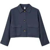Mazine - Women's Short Linen Jacket - Freizeitjacke Gr XL blau