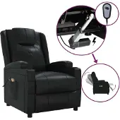 vidaXL Massagesessel Elektrisch Schwarz Kunstleder