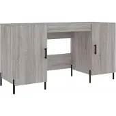 Syfax Schreibtisch Grau Sonoma 140x50x75 cm Holzwerkstoff