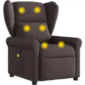 vidaXL Massagesessel Dunkelbraun Stoff