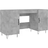 Syfax Schreibtisch Betongrau 140x50x75 cm Holzwerkstoff