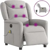 Syfax Massagesessel Elektrisch Wolkengrau Stoff