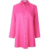 Peter Hahn Long-Bluse aus 100% Leinen pink
