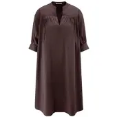 Peter Hahn Kleid überschnittener Schulter braun, 40