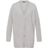 Peter Hahn Long-Strickjacke aus 100% Kaschmir grau, 42/44